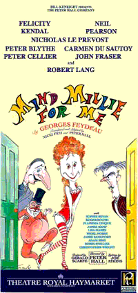 MIND MILLIE FOR ME Countess Irene - Dir: Sir Peter Hall - Theatre Royal, Haymarket, London. Principal cast incl: Felicity Kendal, Neil Pearson, Nicholas Le Prevost, Carmen Du Sautoy, Robert Lang, Peter Blythe, Peter Cellier & John Fraser